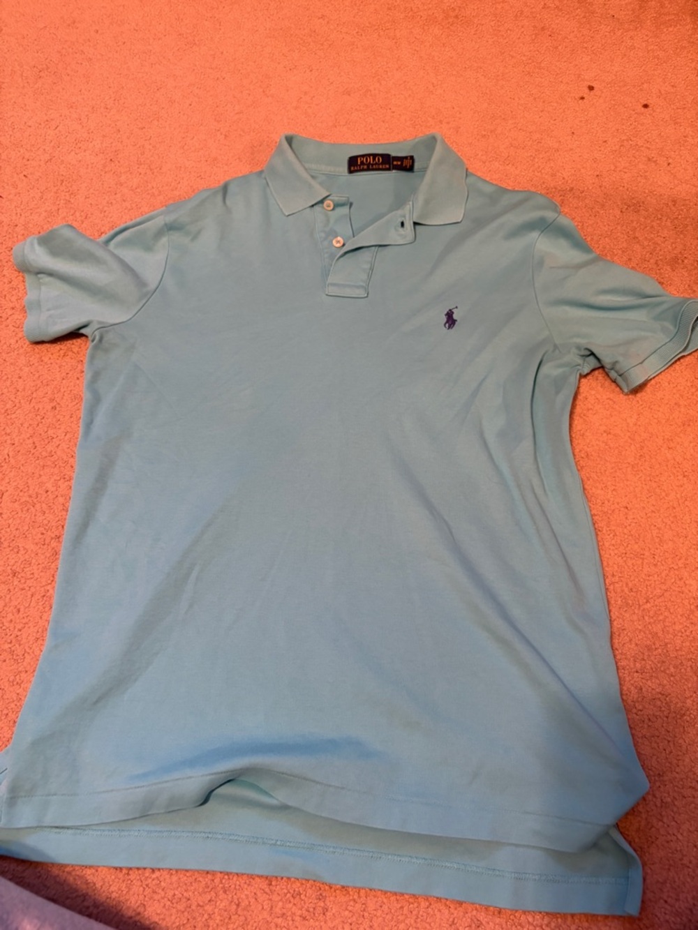 Ralph Lauren Pastel Blue Polo with Navy